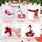 12 Pack 12x10x4 Christmas Gift Baskets Empty Bulk, Includes 12 Cardboard Baskets with Handles, 12 Plastic Bags and 12 Bows, Cardboard Tray Large Gift Baskets Kit for Holiday(Santa)